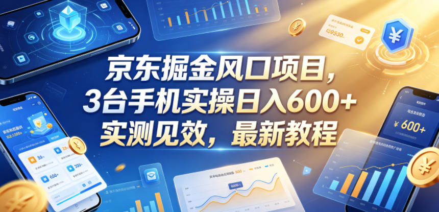 京东掘金风口项目,3台手机实操日入600+,实测见效,最新教程【揭秘】-马哥的资源库