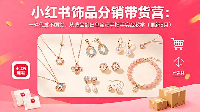 小红书饰品分销带货营：一件代发不囤货，从选品到出单全程手把手实战教学(更新5月-马哥的资源库
