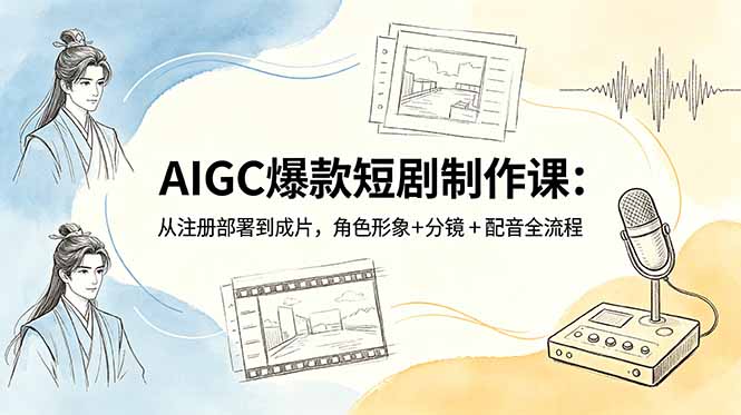 AIGC爆款短剧制作课：从注册部署到成片，角色形象+分镜+配音全流程-马哥的资源库