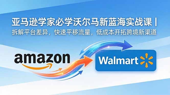 亚马逊卖家必学沃尔玛新蓝海实战课|拆解平台差异,快速平移流量,低成本开拓跨境新渠道-马哥的资源库