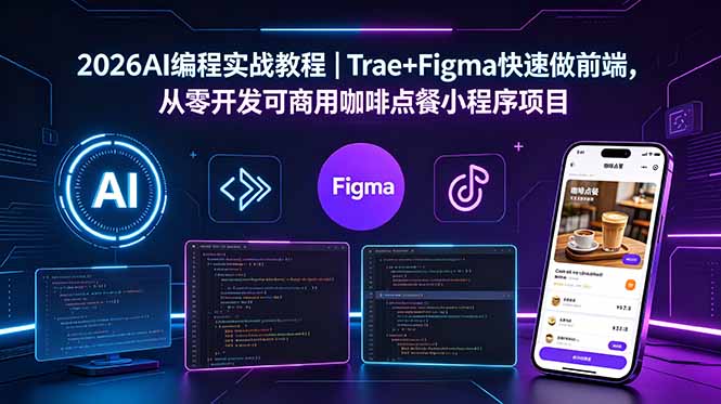 2026AI编程实战教程|Trae+Figma快速做前端,从零开发可商用咖啡点餐小程序项目-马哥的资源库
