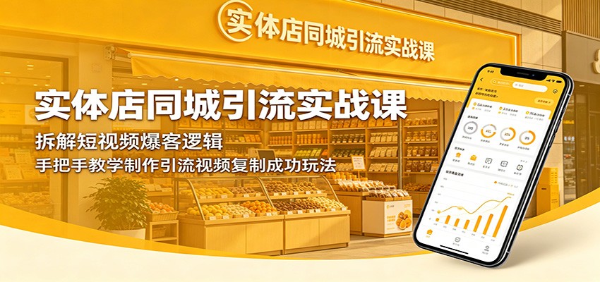 实体店同城引流实战课：拆解短视频爆客逻辑，手把手教学制作引流视频复制成功玩法-马哥的资源库