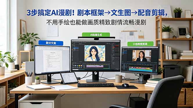 3步搞定AI漫剧！剧本框架→文生图→配音剪辑，不用手绘也能做画质精致剧情流畅漫剧-马哥的资源库