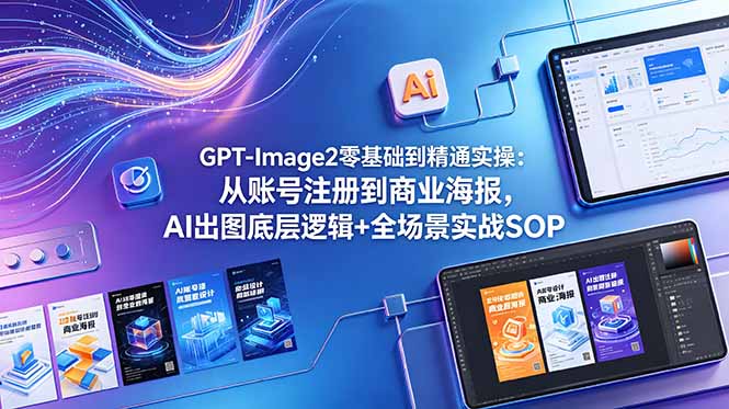 GPT-Image2零基础到精通实操:从账号注册到商业海报,AI出图底层逻辑+全场景实战SOP-马哥的资源库