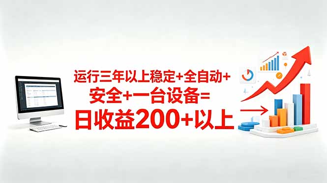 三年以上稳定+全自动+安全+一台设备=日收益200+-马哥的资源库