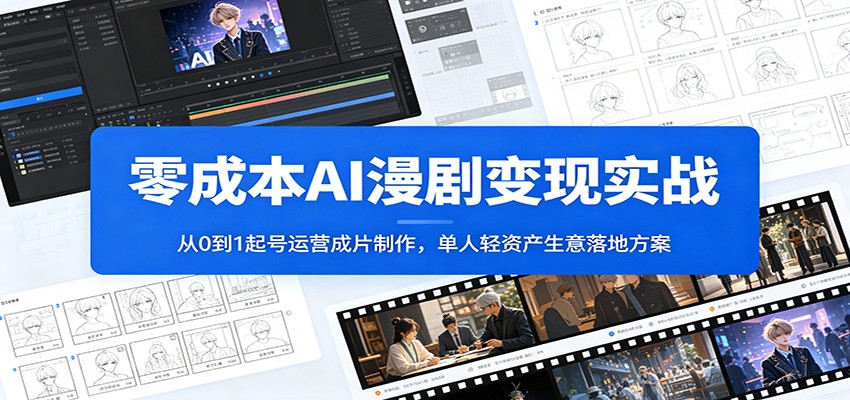 零成本AI漫剧变现实战：从0到1起号运营成片制作，单人轻资产生意落地方案-马哥的资源库