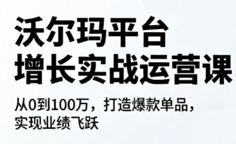 沃尔玛平台增长的实战运营课-马哥的资源库