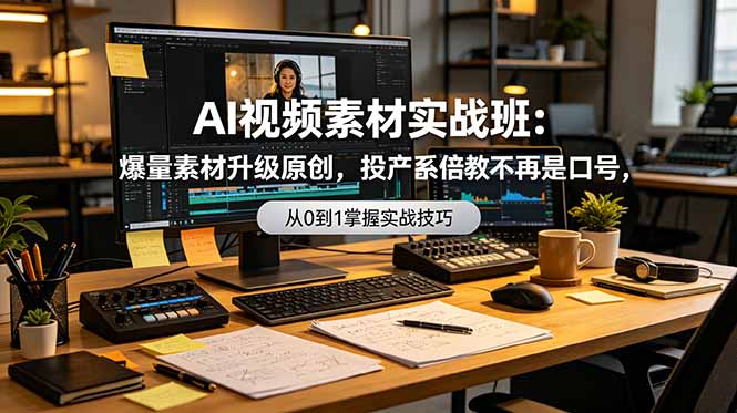 AI视频素材实战班：爆量素材升级原创，投产翻倍不再是口号，0-1系统教学实战落地-马哥的资源库