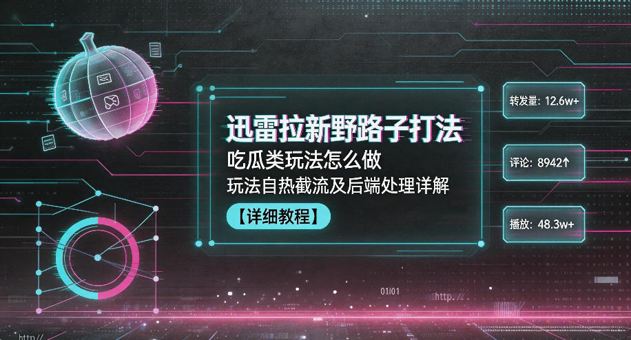 迅雷拉新野路子打法,吃瓜类玩法怎么做,玩法自热截流及后端处理详解-马哥的资源库