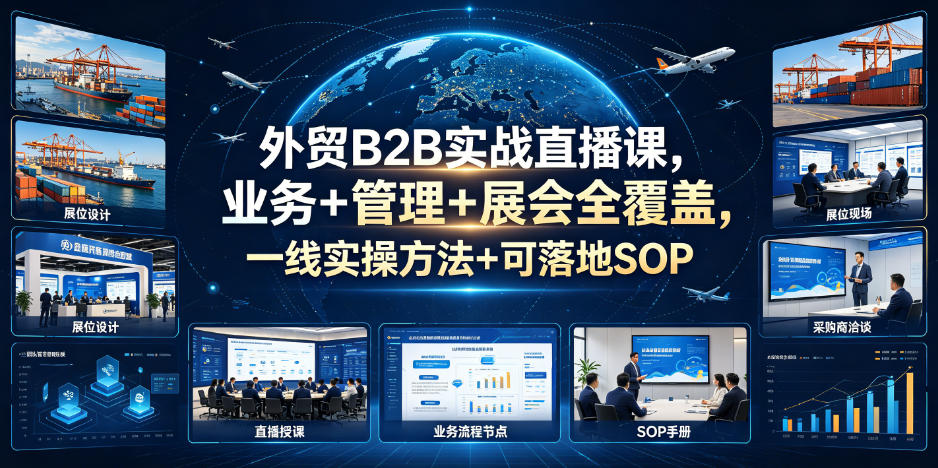 外贸B2B实战直播课,业务+管理+展会全覆盖,一线实操方法+可落地SOP-马哥的资源库