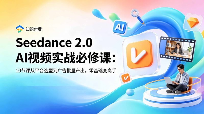Seedance 2.0 AI视频实战必修课:10节课从平台选型到广告批量产出,零基础变高手-马哥的资源库