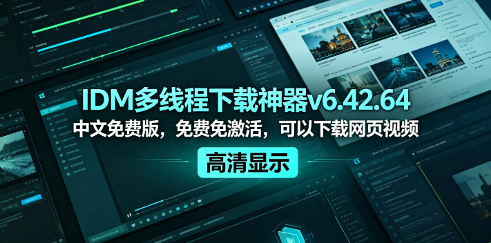 IDM多线程下载神器v6.42.64中文免费版，免费免激活，可以下载网页视频(例如飞书文档内的视频)-马哥的资源库