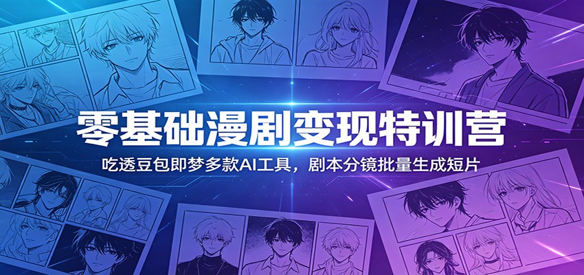 零基础漫剧变现特训营:玩转豆包即梦多款AI工具,剧本分镜批量生成短片-马哥的资源库