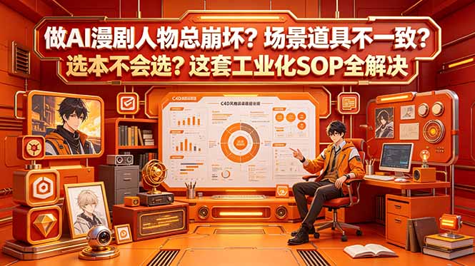 做AI漫剧人物总崩坏?场景道具不一致?选本不会选?这套工业化SOP全解决 (更新-马哥的资源库
