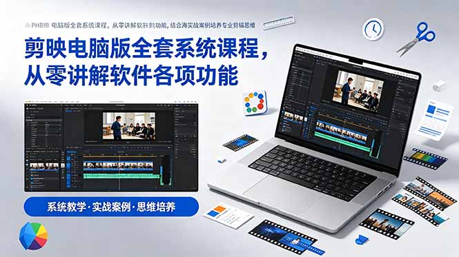 剪映电脑版全套系统课程,从零讲解软件各项功能,结合海量实战案例培养专业剪辑思维-马哥的资源库