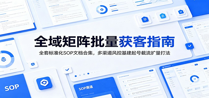 全域矩阵批量获客指南：全套标准化SOP文档合集，多渠道风控基建起号截流扩量打法-马哥的资源库