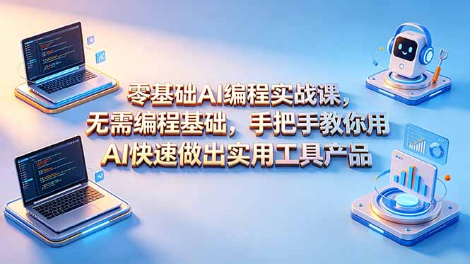 零基础AI编程实战课-更新,无需编程基础,手把手教你用AI快速做出实用工具产品-马哥的资源库