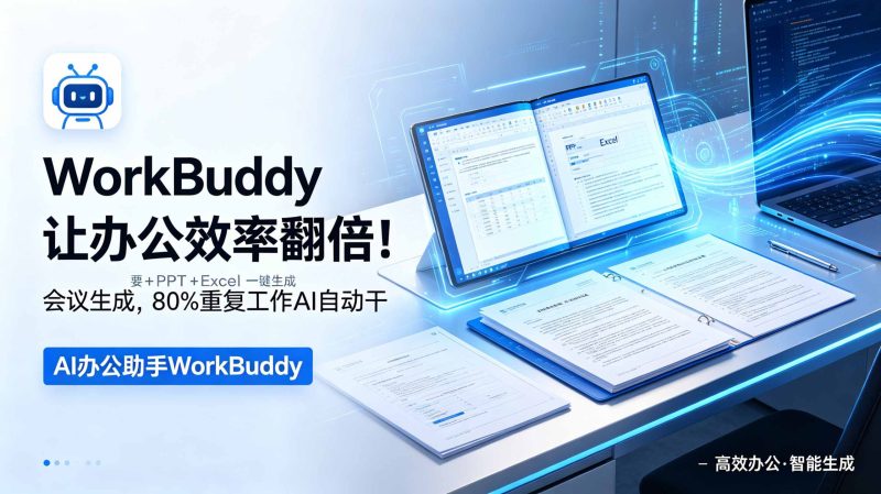 WorkBuddy让办公效率翻倍！会议纪要+PPT+Excel一键生成，80%重复工作AI自动干-马哥的资源库