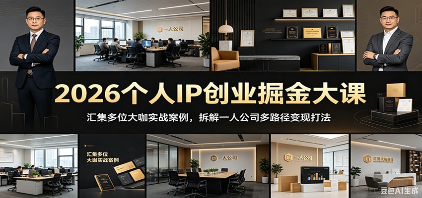 2026个人IP创业掘金大课：汇集多位大咖实战案例，拆解一人公司多路径变现打法-马哥的资源库