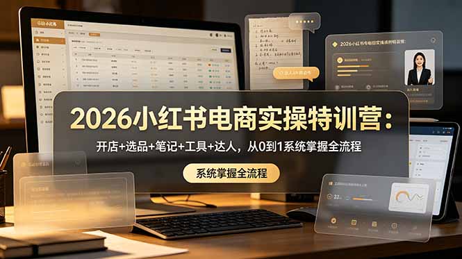 2026小红书电商实操特训营:开店+选品+笔记+工具+达人,从0到1系统掌握全流程-马哥的资源库
