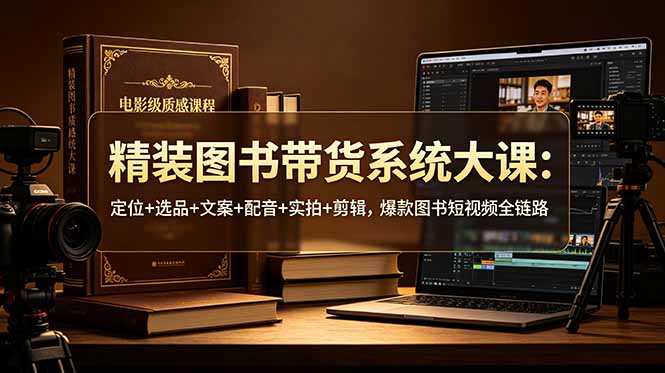 精装图书带货系统大课:定位+选品+文案+配音+实拍+剪辑,爆款图书短视频全链路-马哥的资源库
