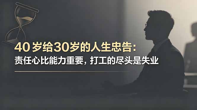 付费文章:40岁给30岁的人生忠告:责任心比能力重要,打工的尽头是失业-马哥的资源库