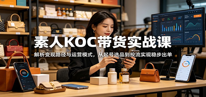 素人KOC带货实战课:解析变现路径与运营模式,从起号选品到投流实现稳步出单-马哥的资源库