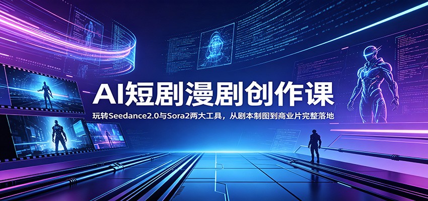 AI短剧漫剧创作课:玩转Seedance2.0与 Sora2两大工具,从剧本制图到商业片完整落地-马哥的资源库