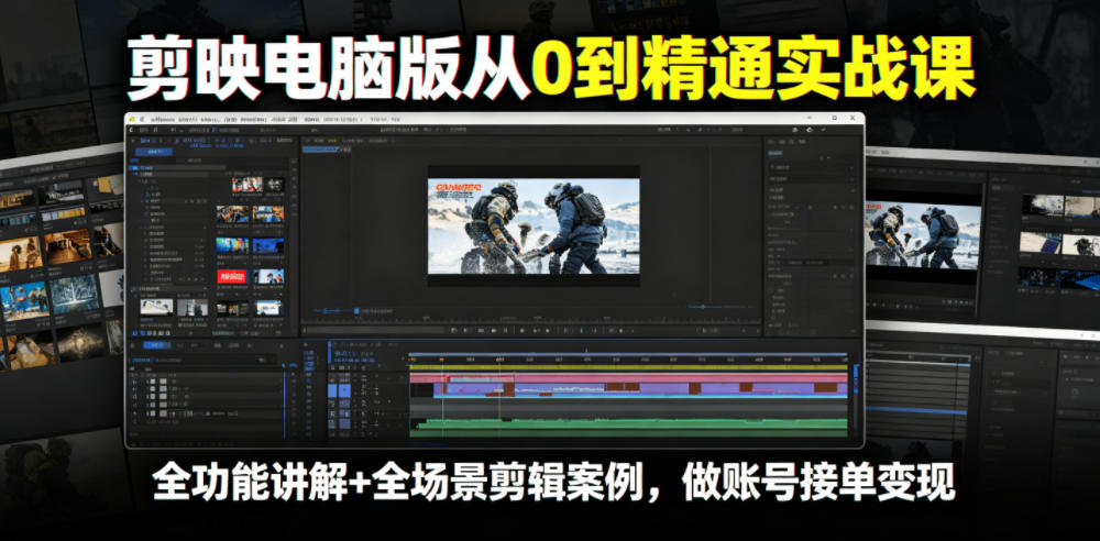 剪映电脑版从0到精通实战课,全功能讲解+全场景剪辑案例,做账号接单变现-马哥的资源库