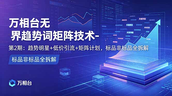 万相台无界趋势词矩阵技术-第2期：趋势明星+低价引流+矩阵计划，标品非标品全拆解-马哥的资源库