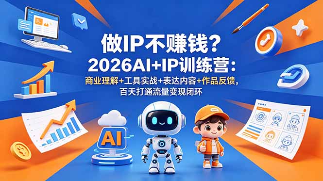 做IP不赚钱？2026AI+IP训练营：商业理解+工具实战+表达内容+作品反馈，百天打通流量变现闭环-马哥的资源库