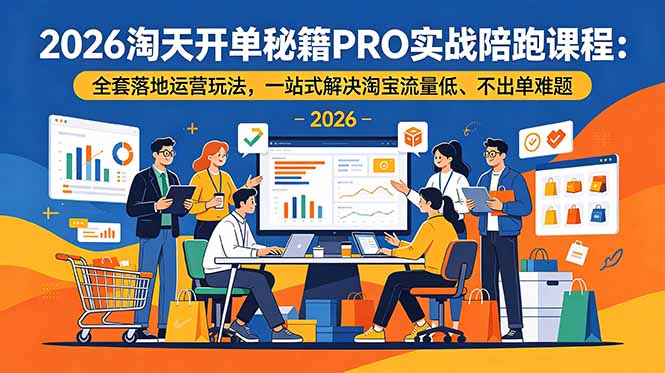 2026淘天开单秘籍PRO实战陪跑课程:全套落地运营玩法,一站式解决淘宝流量低、不出单难题-马哥的资源库