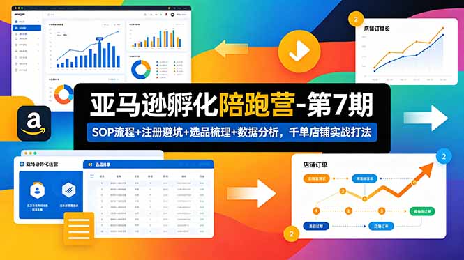亚马逊孵化陪跑营-第7期:SOP流程+注册避坑+选品梳理+数据分析,千单店铺实战打法-马哥的资源库