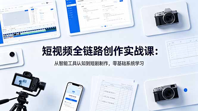 短视频全链路创作实战课:从智能工具认知到短剧制作,零基础系统学习-马哥的资源库