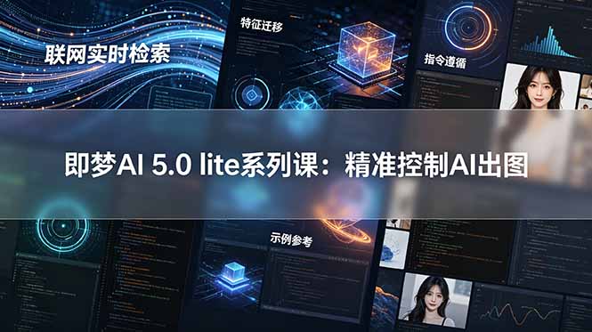 即梦AI 5.0 lite实战课:联网实时检索+特征迁移+指令遵循+示例参考,精准控制AI出图-马哥的资源库