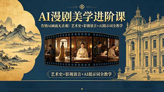 告别AI画面无灵魂!AI漫剧美学进阶课-更新,艺术史+影视语言+AI提示词全教学-马哥的资源库