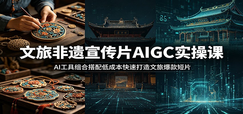 文旅非遗宣传片AIGC实操课：AI工具组合搭配低成本快速打造文旅爆款短片-马哥的资源库