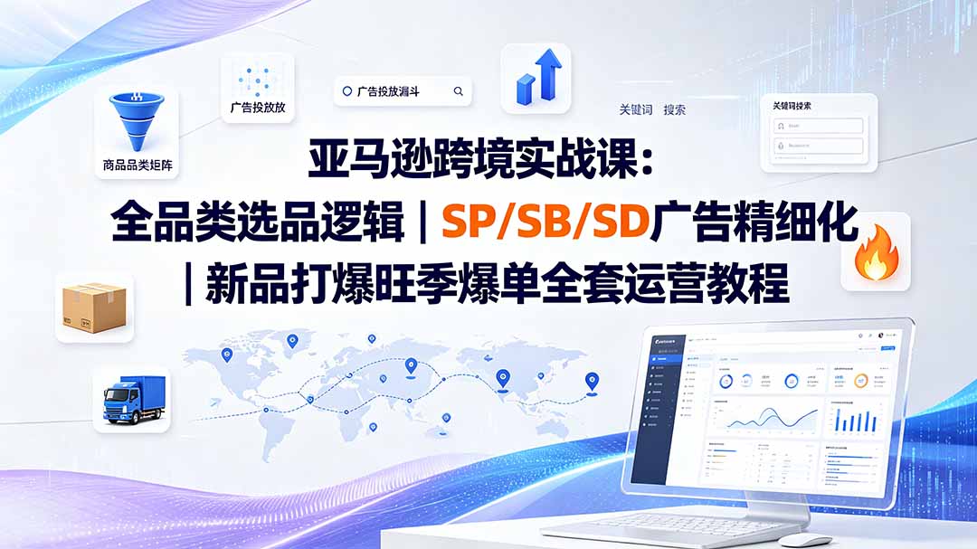 亚马逊跨境实战课-更新：全品类选品逻辑｜SP/SB/SD广告精细化｜新品打爆旺季爆单全套运营教程-马哥的资源库