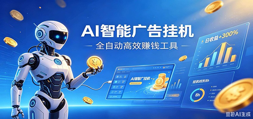 AI智能广告挂机，小白轻松上手，在家自动赚收益-马哥的资源库