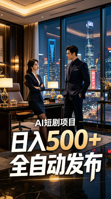快手AI短剧自动发布，矩阵批量运营变现，轻资产副业项目，日入500+【揭秘】-马哥的资源库