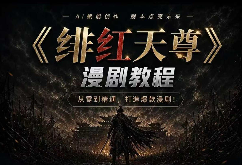绯红天尊AI漫剧系统教程|从零入门到精通,工具运用+剧本创作+爆款逻辑+提示词素材+镜头剪辑,全套爆款漫剧落地实战课-马哥的资源库