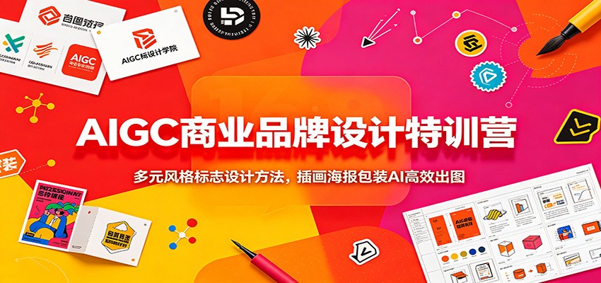 AIGC商业品牌设计特训营：多元风格标志设计方法，插画海报包装AI高效出图-马哥的资源库