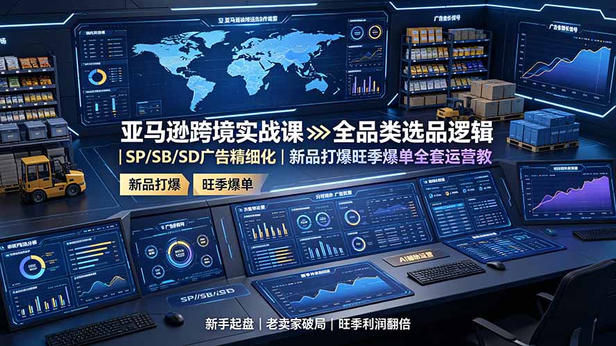 亚马逊跨境实战课：全品类选品逻辑｜SP/SB/SD广告精细化｜新品打爆旺季爆单全套运营教程-马哥的资源库