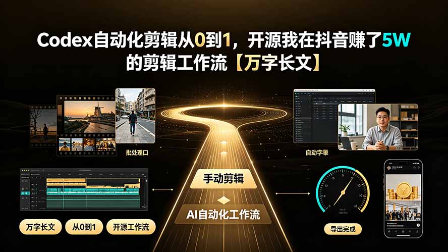 Codex自动化剪辑从0到1,开源我在抖音赚了5W 的剪辑工作流【万字长文】-马哥的资源库