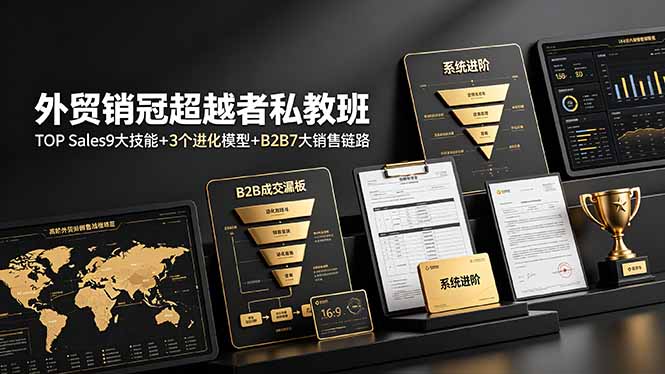 外贸销冠超越者私教班:TOP Sales9大技能+3个进化模型+B2B7大销售链路,系统进阶-马哥的资源库