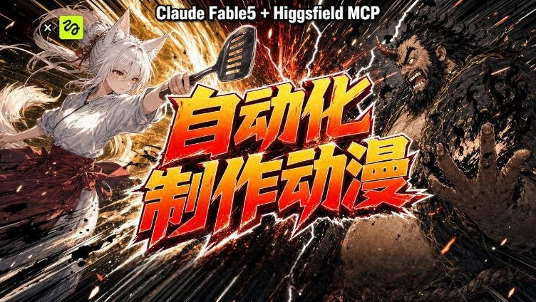 AI自动化动漫制作!Claude Fable 5接入Higgsfield MCP,直接生成完整创意内容-马哥的资源库