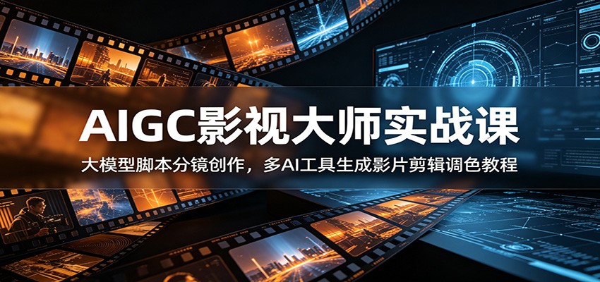 AIGC影视大师实战课：大模型脚本分镜创作，多AI工具生成影片剪辑调色教程-马哥的资源库