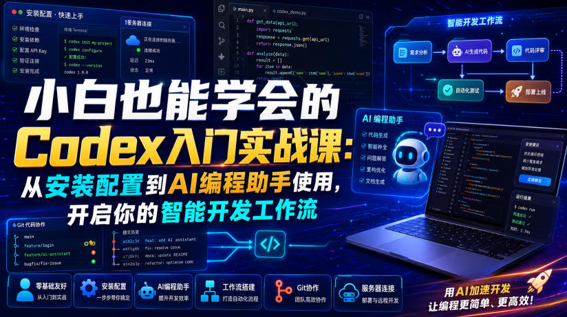 小白也能学会的Codex入门实战课:从安装配置到AI编程助手使用,开启你的智能开发工作流-马哥的资源库