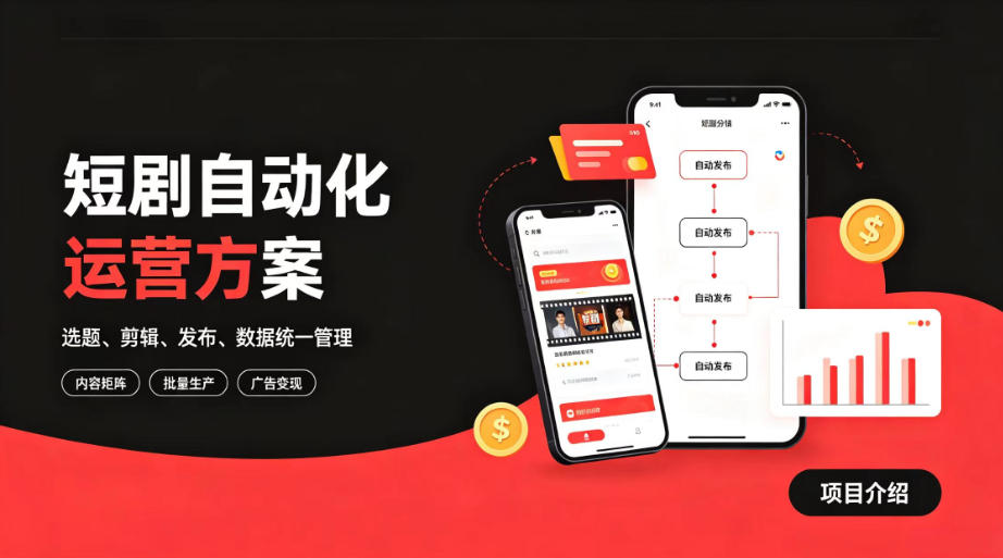 快手全自动短剧矩阵项目｜自动化分发，流量持续变现【揭秘】-马哥的资源库