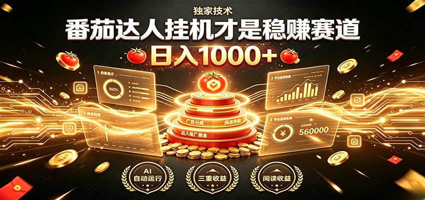别再瞎找副业！番茄达人挂机才是稳赚赛道 日入1000+-马哥的资源库